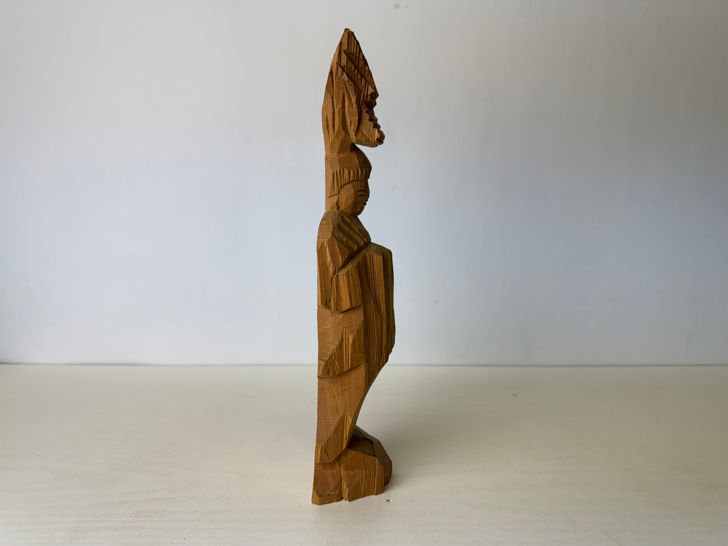 Y9311 STATUE wood carving Enku Buddha signed reproduction Japan antique figure