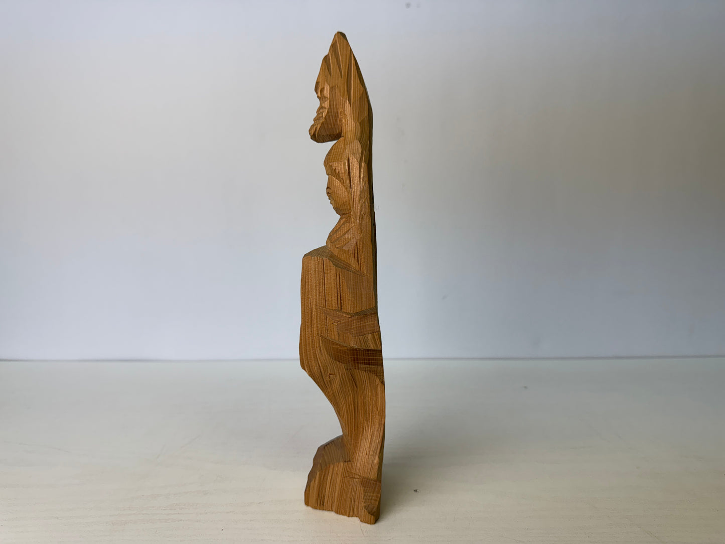 Y9311 STATUE wood carving Enku Buddha signed reproduction Japan antique figure