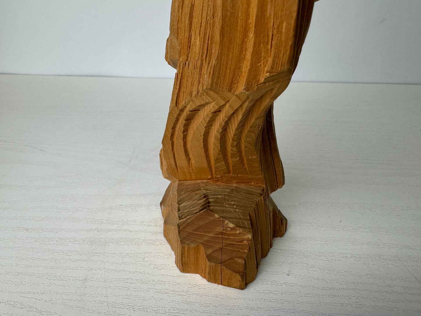 Y9311 STATUE wood carving Enku Buddha signed reproduction Japan antique figure