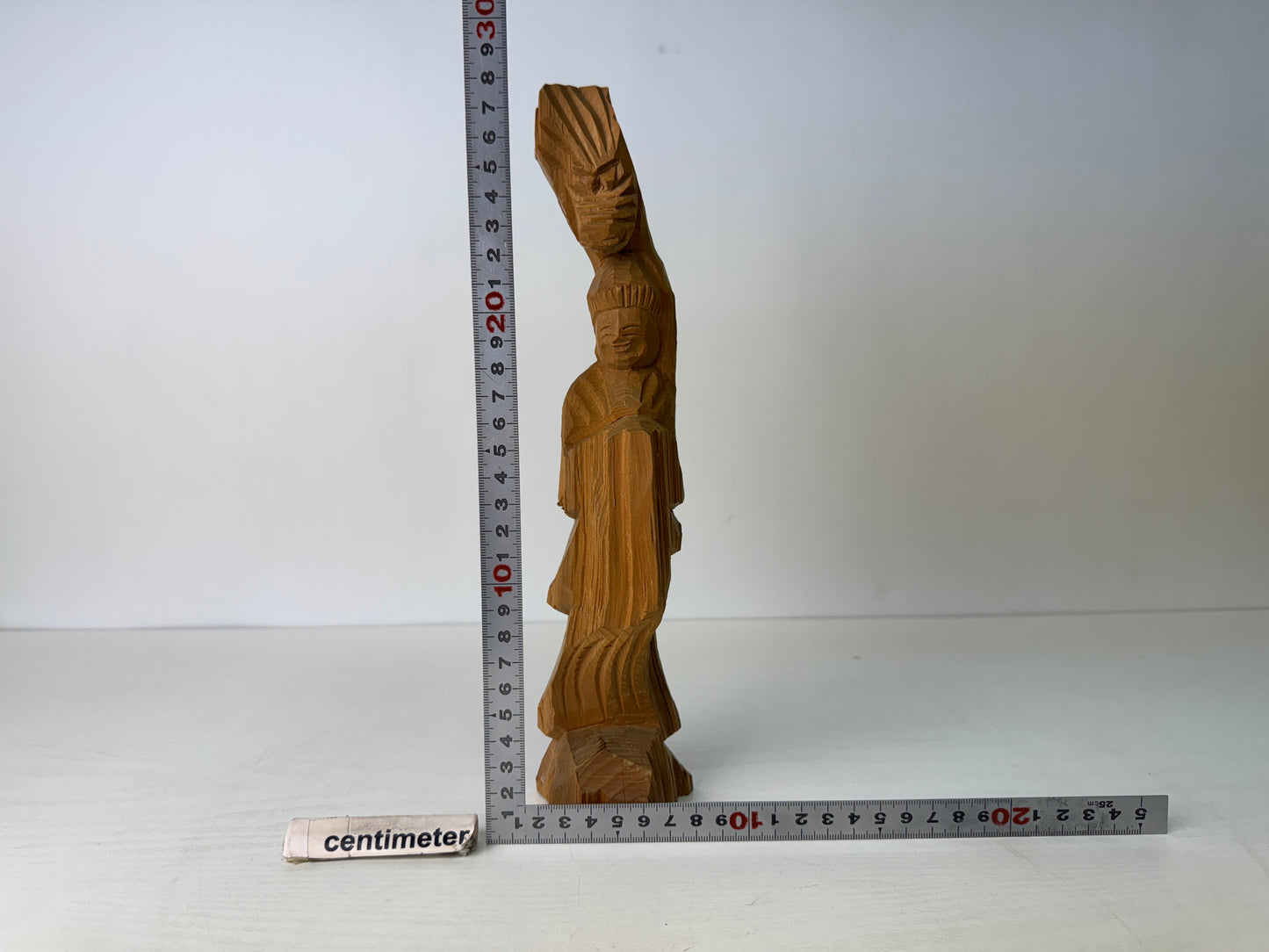 Y9311 STATUE wood carving Enku Buddha signed reproduction Japan antique figure