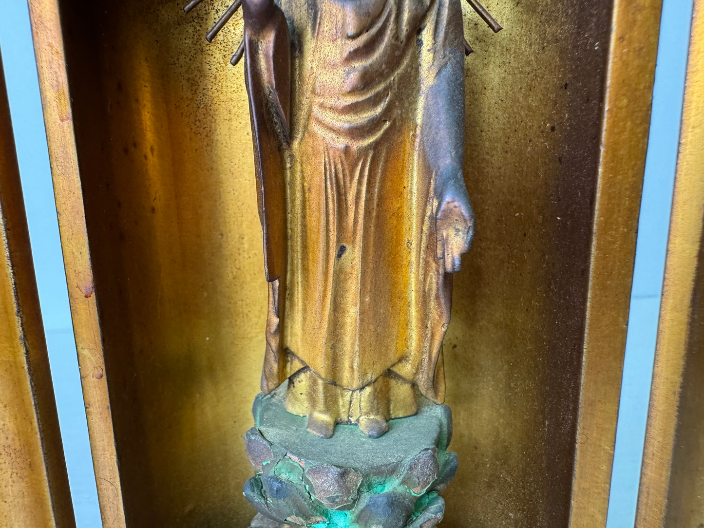 Y9312 STATUE Buddha figurine Makie shrine Buddhist art Japan antique figure