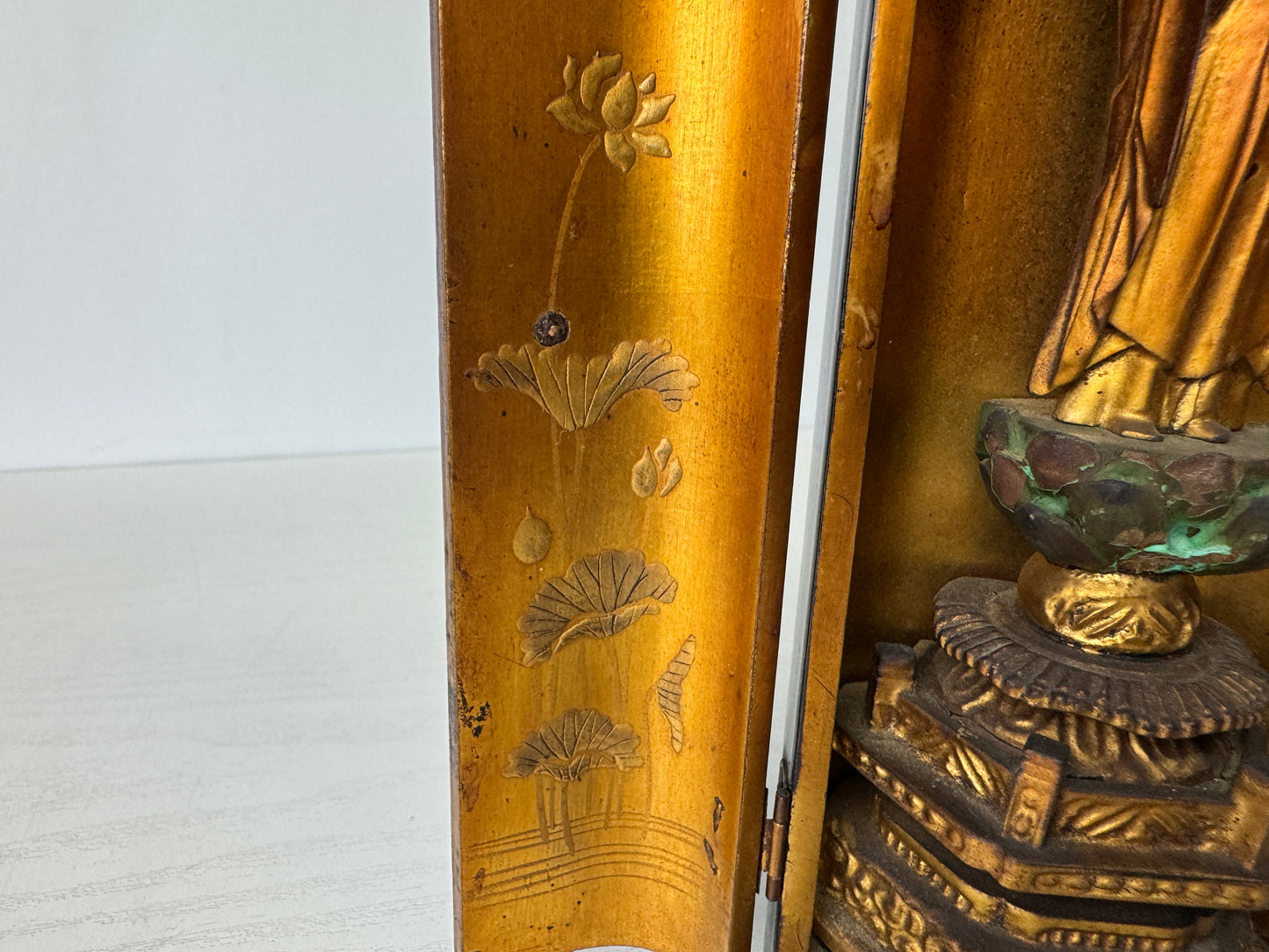 Y9312 STATUE Buddha figurine Makie shrine Buddhist art Japan antique figure