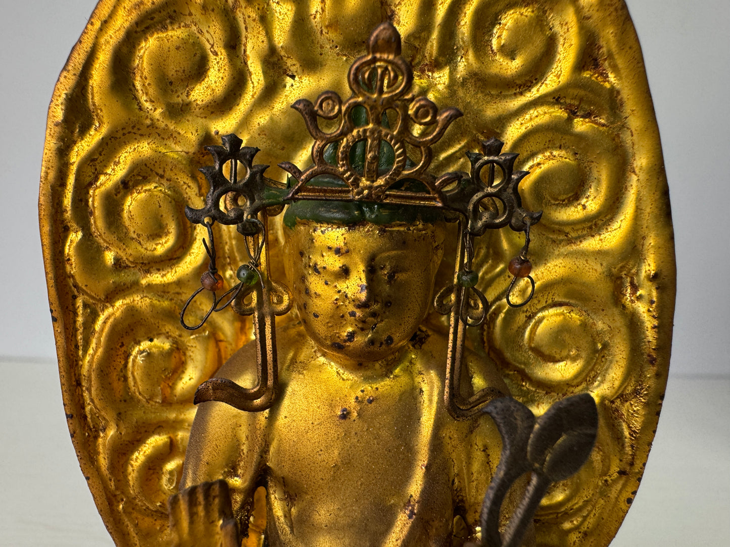 Y9313 STATUE Buddha figurine shrine Buddhist art Japan antique figure interior