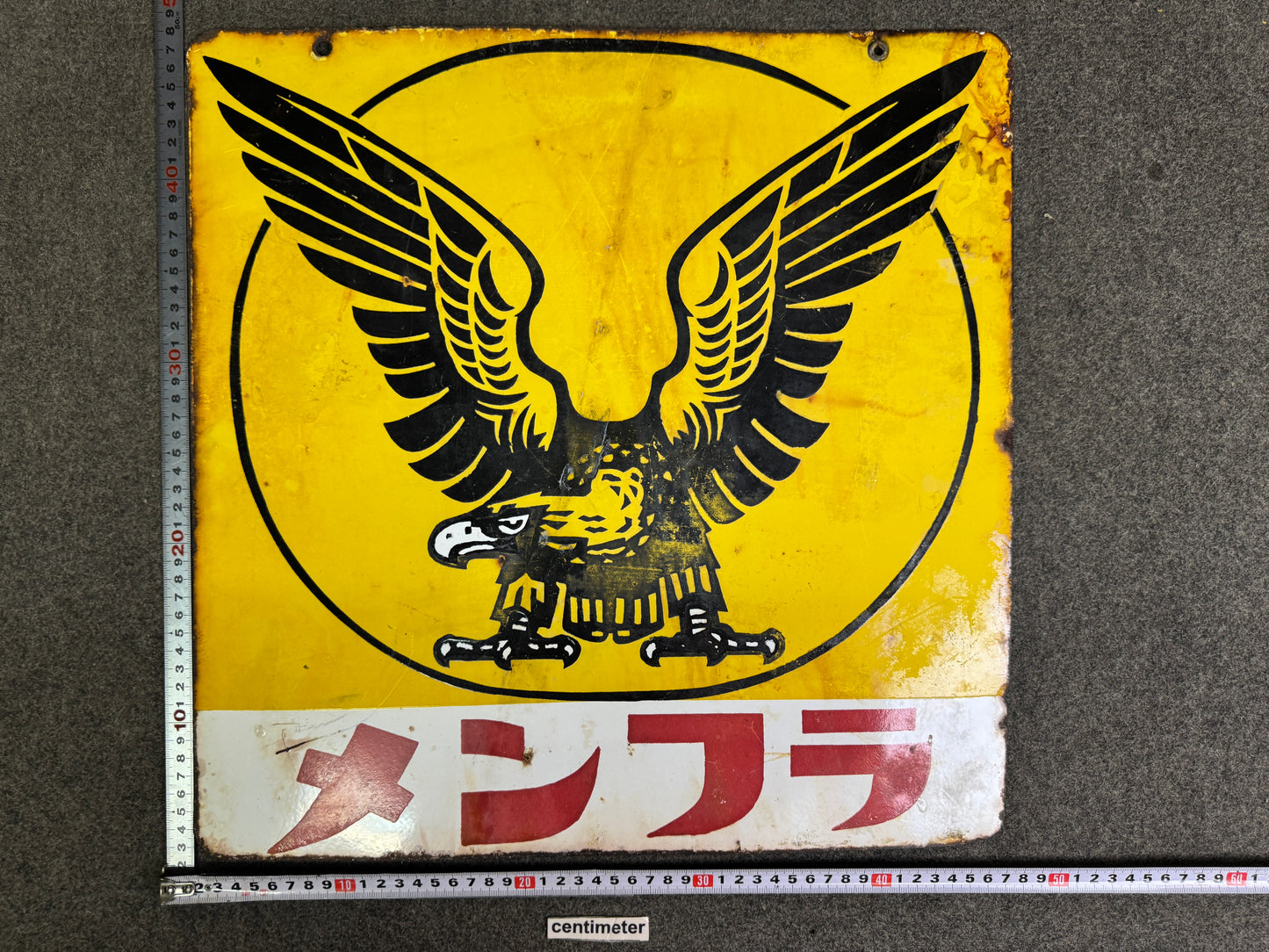 Y9317 SIGNBOARD Enamel sign Eagle mark Menfla medicine Japan antique advertising