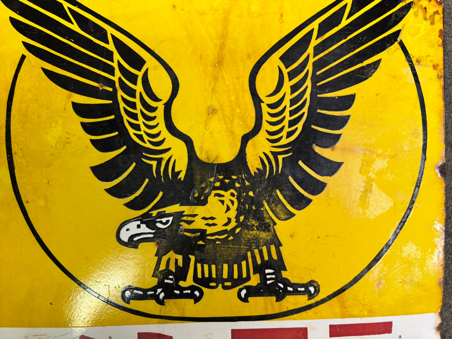 Y9317 SIGNBOARD Enamel sign Eagle mark Menfla medicine Japan antique advertising