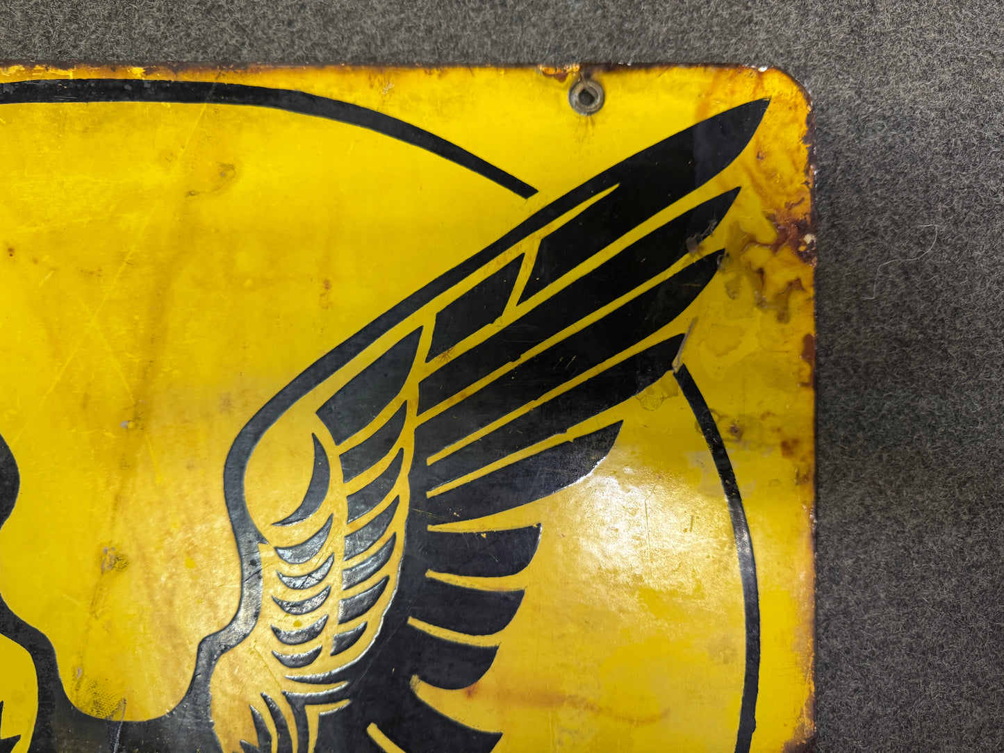 Y9317 SIGNBOARD Enamel sign Eagle mark Menfla medicine Japan antique advertising