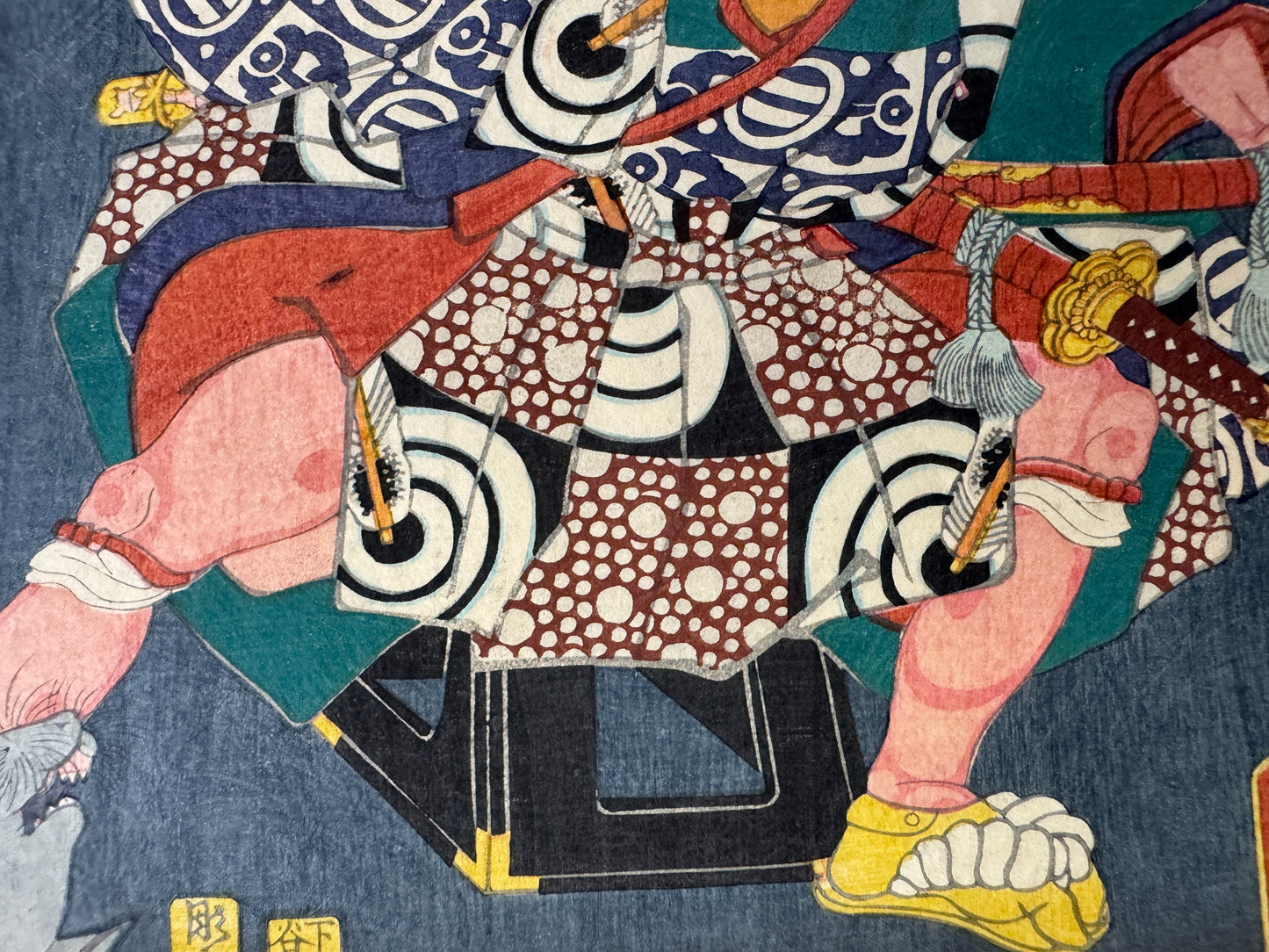 Y9327 WOODBLOCK PRINT Toyokuni Ghost diptych mouse Japan Ukiyoe antique art