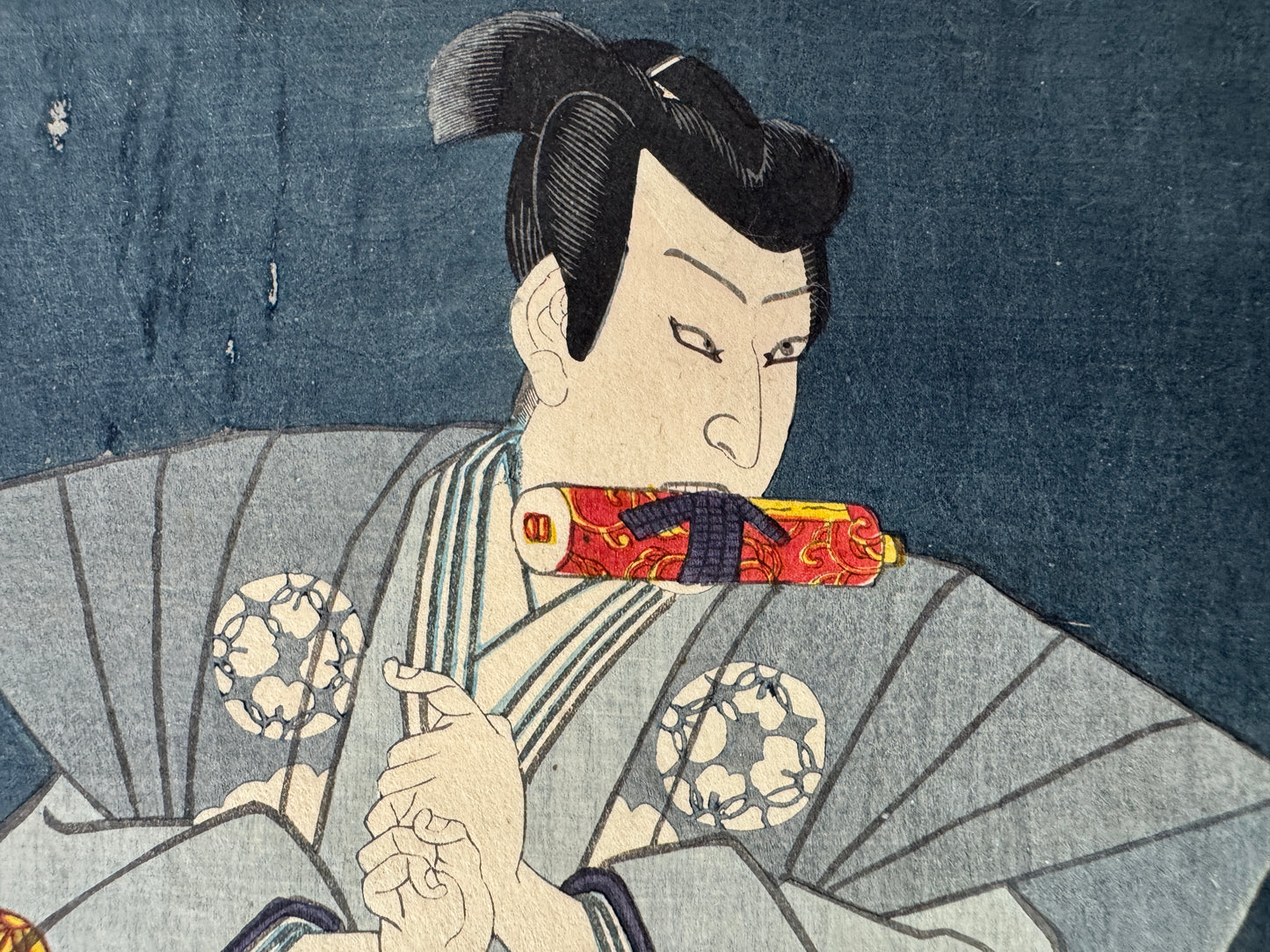Y9327 WOODBLOCK PRINT Toyokuni Ghost diptych mouse Japan Ukiyoe antique art