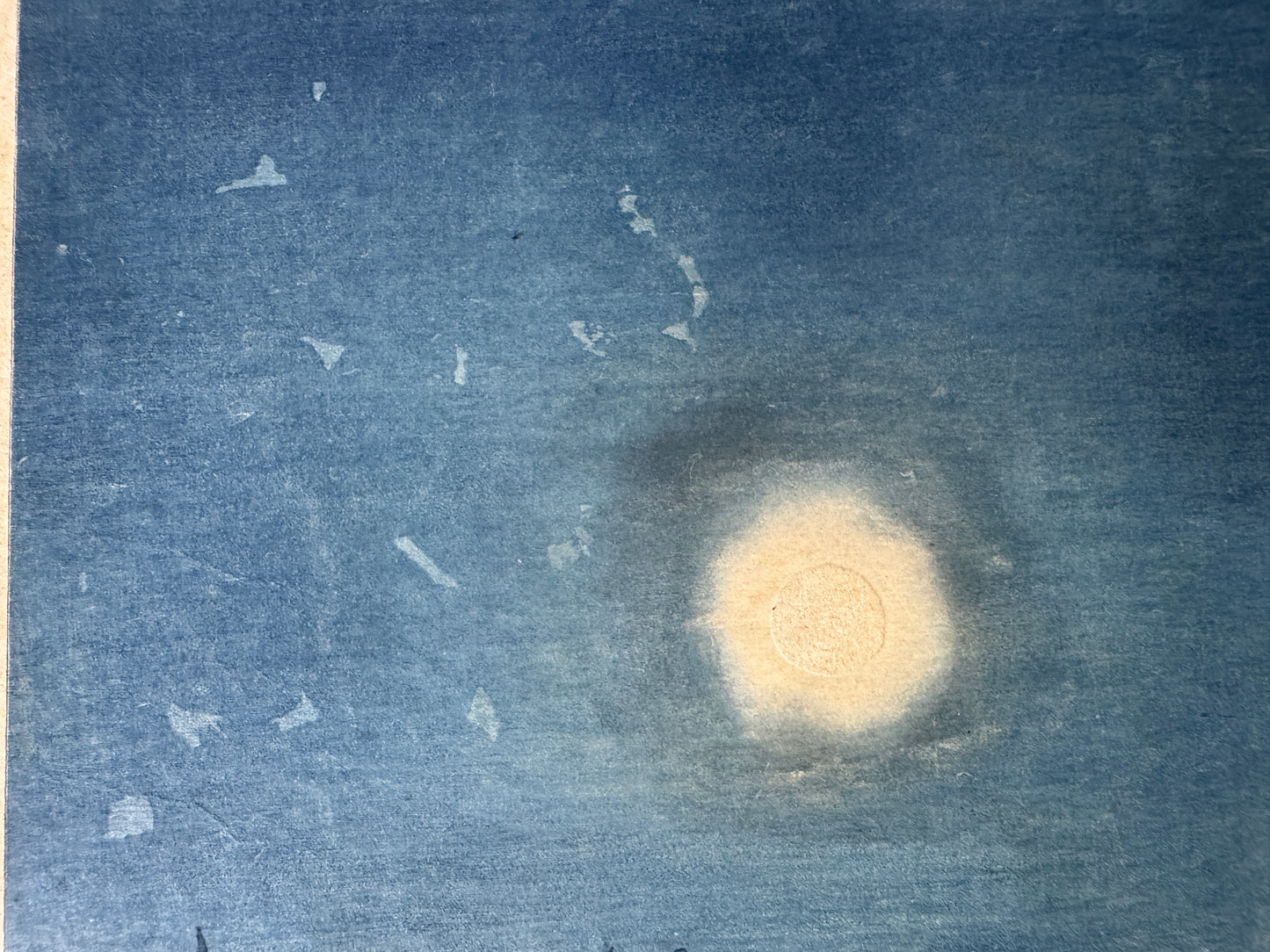 Y9330 WOODBLOCK PRINT Moonlit night in Shinagawa signed Japan Ukiyoe antique art
