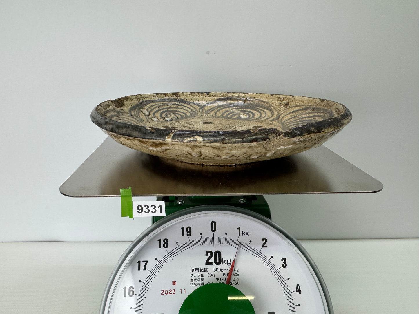Y9331 DISH Seto-ware Koseto Umanome plate folk art Japan antique tableware