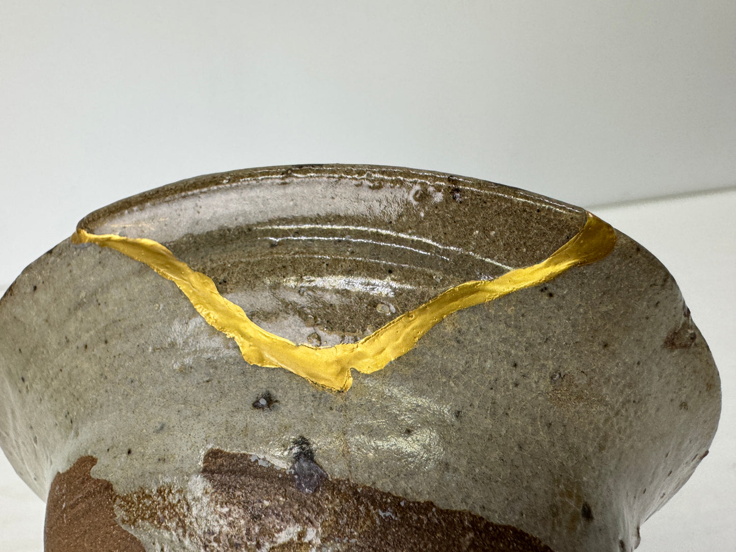 Y9333 CHAWAN Karatsu-ware Ekaratsu mukozuke bowl kintsugi box Japan antique
