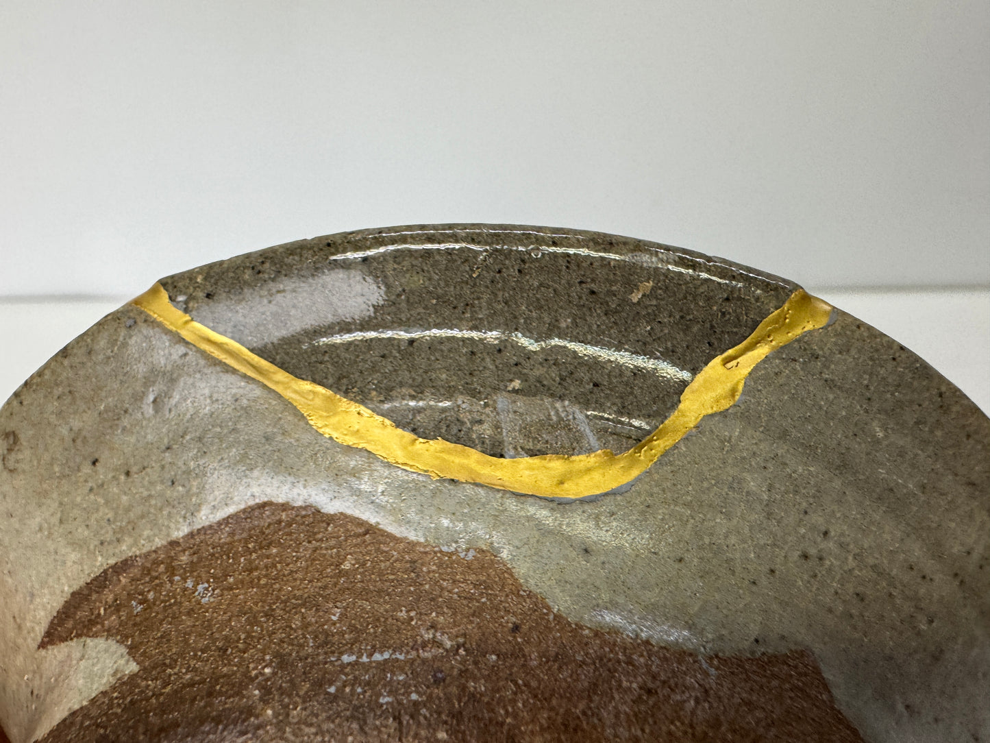 Y9333 CHAWAN Karatsu-ware Ekaratsu mukozuke bowl kintsugi box Japan antique