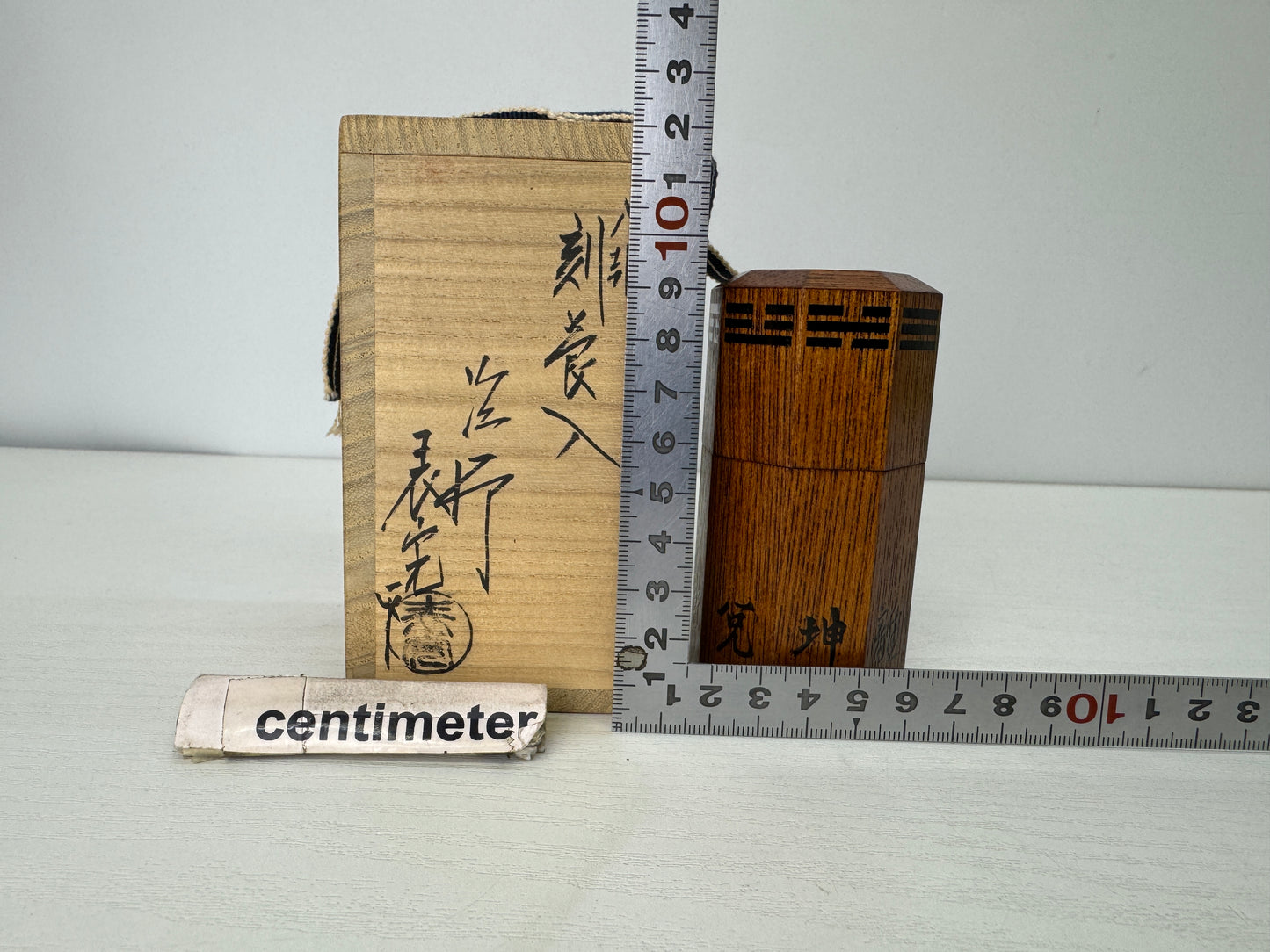 Y9339 BOX octagonal tobacco case signed box Japan antique tea ceremony container