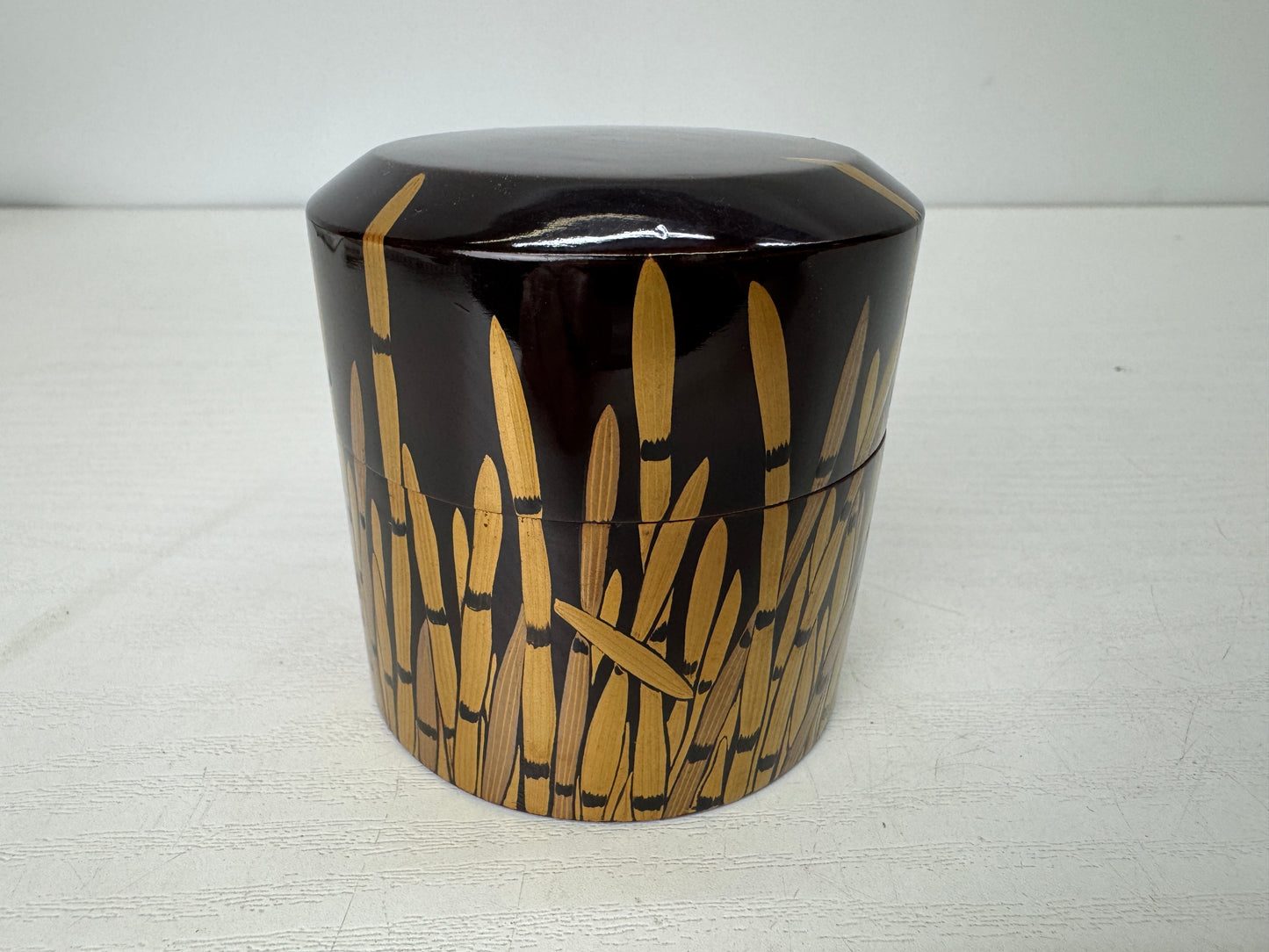 Y9340 NATUME Makie Tea caddy Horsetail Japan Tea Ceremony utensil antique case