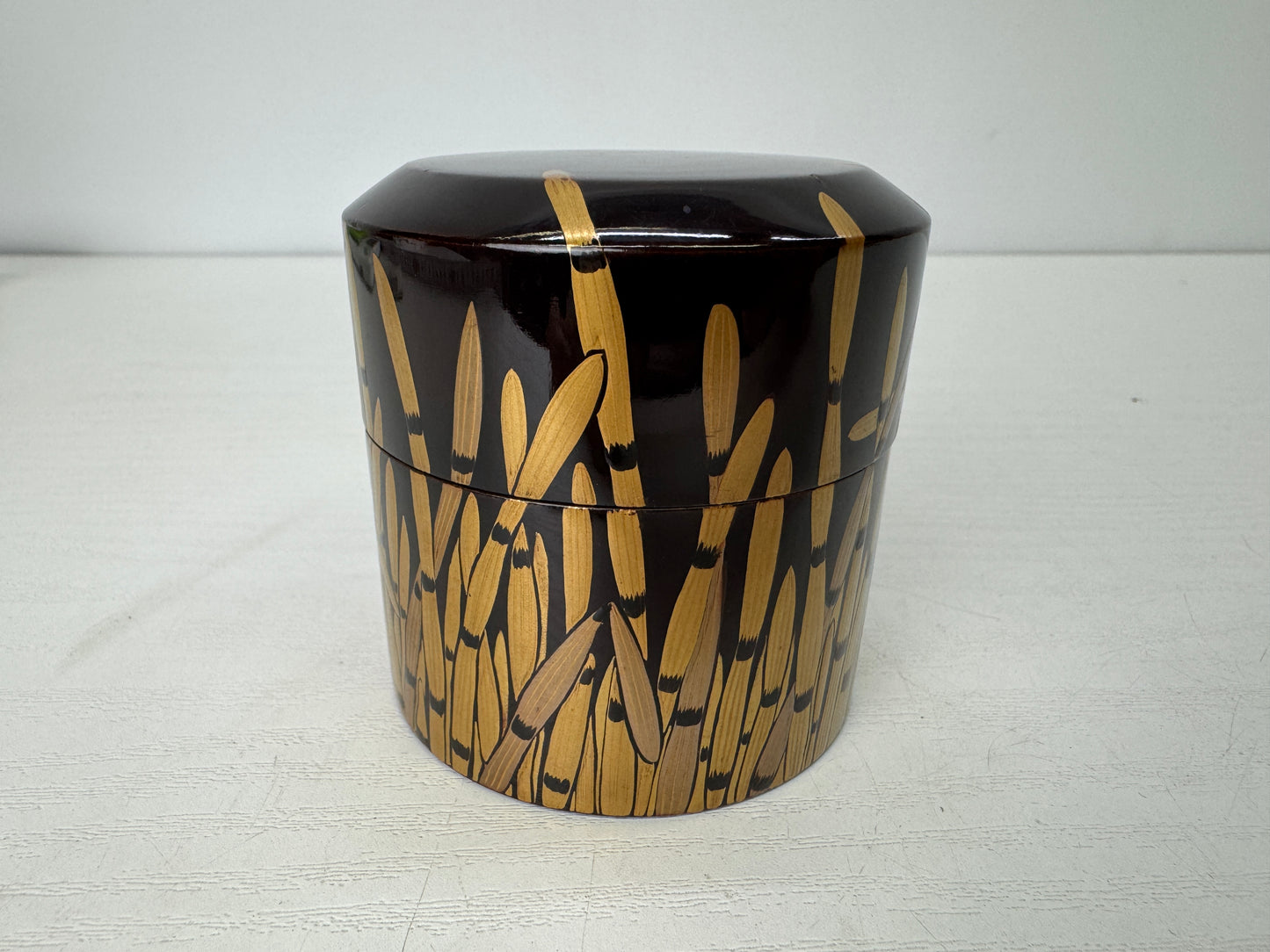 Y9340 NATUME Makie Tea caddy Horsetail Japan Tea Ceremony utensil antique case