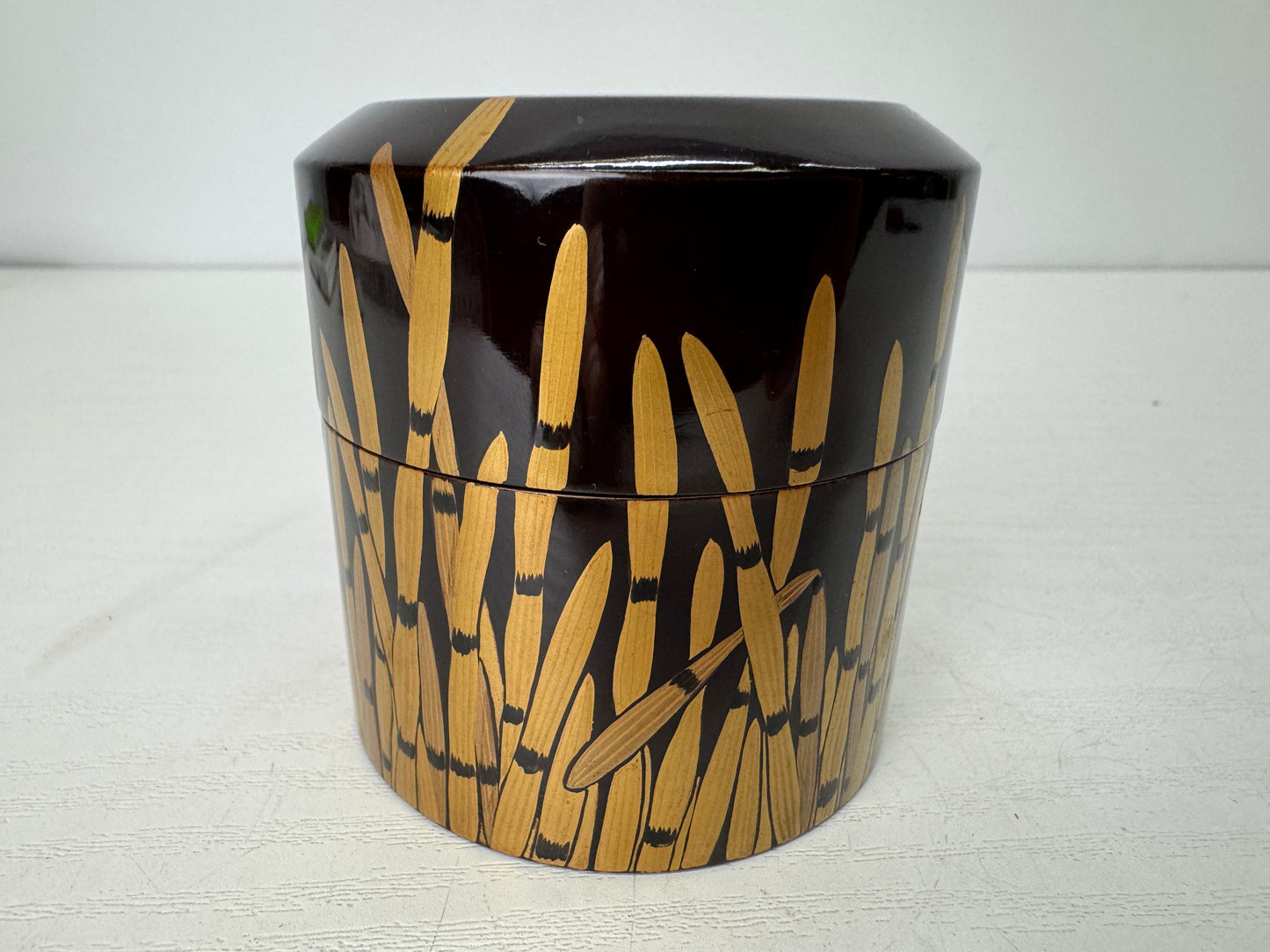 Y9340 NATUME Makie Tea caddy Horsetail Japan Tea Ceremony utensil antique case