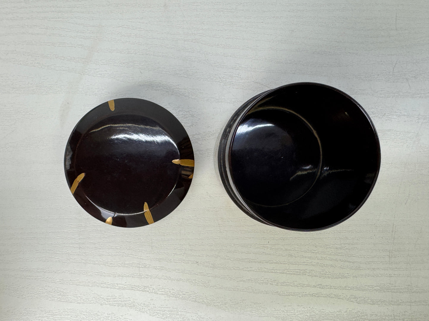 Y9340 NATUME Makie Tea caddy Horsetail Japan Tea Ceremony utensil antique case