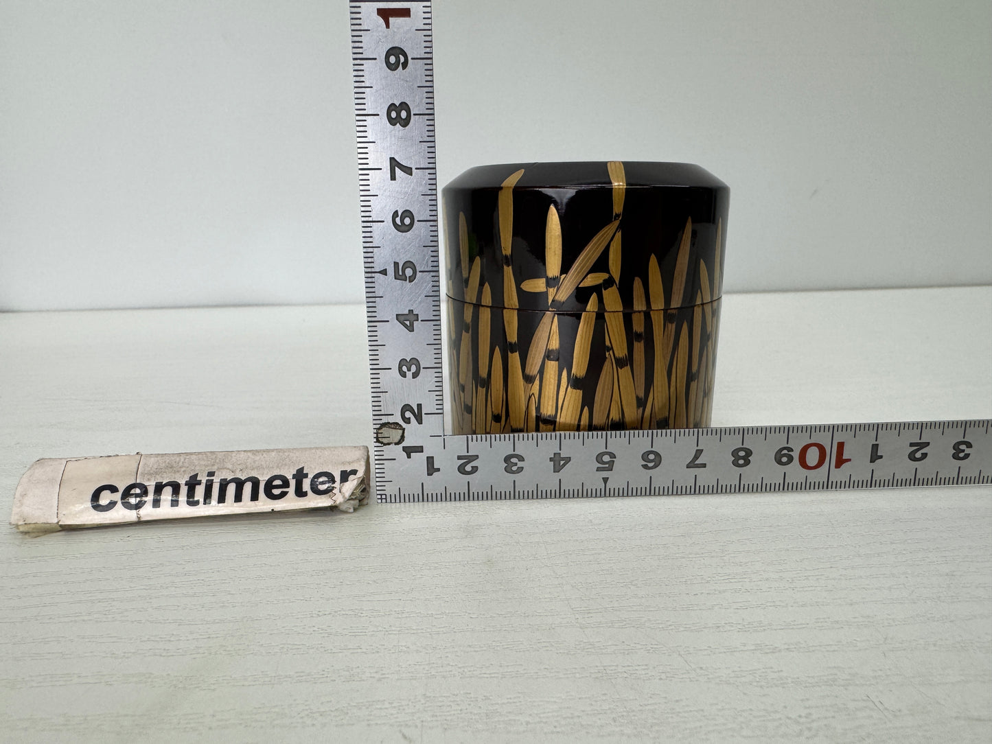 Y9340 NATUME Makie Tea caddy Horsetail Japan Tea Ceremony utensil antique case