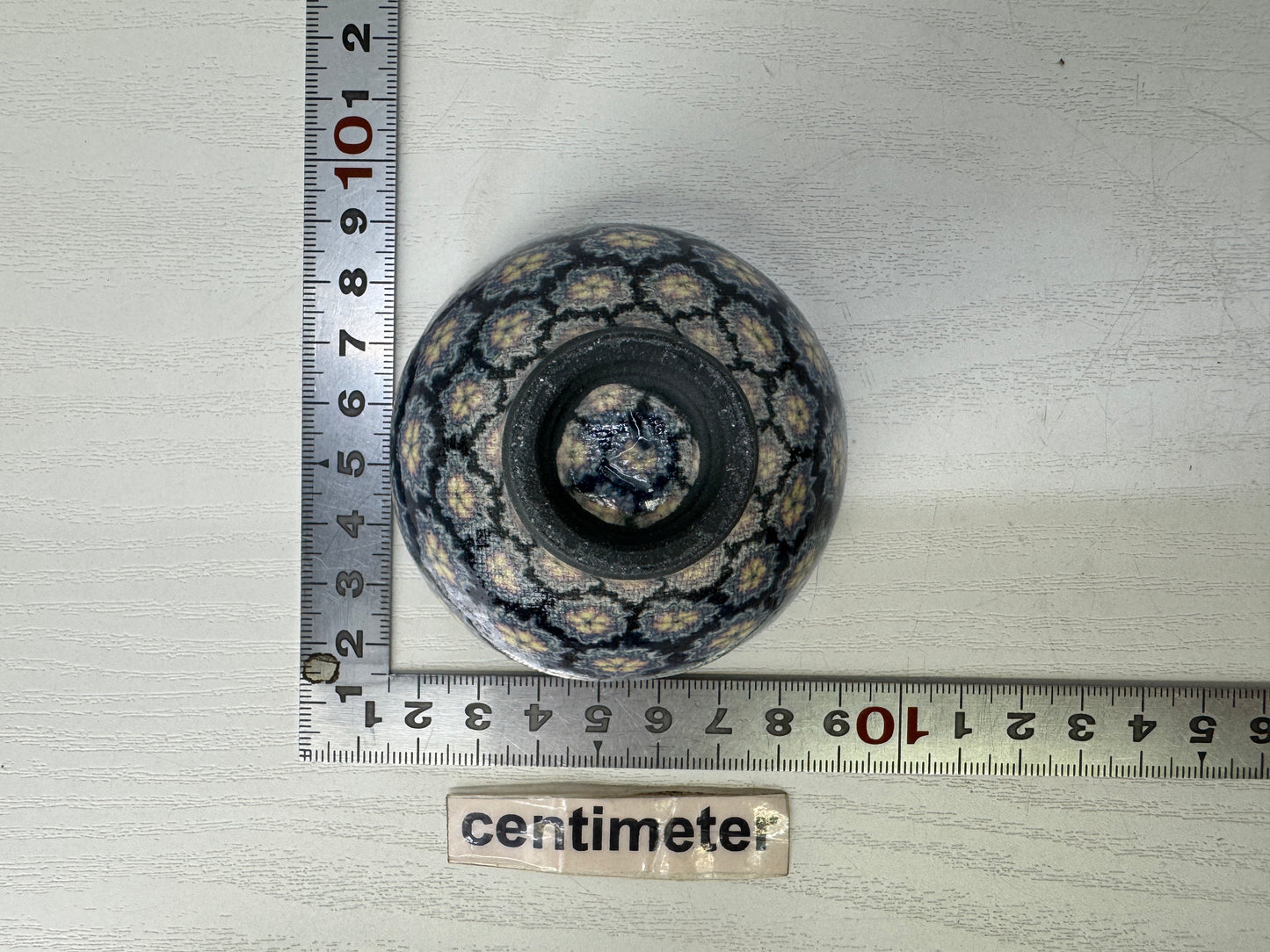 Y9341 CHAWAN Mino-ware sake cup Neriage signed box Japan antique tableware