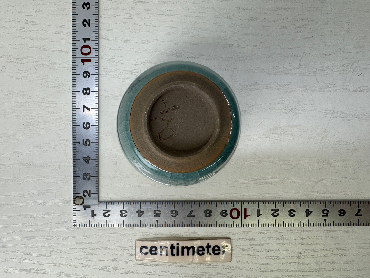Y9343 CHAWAN Seto-ware gray celadon Sake cup signed box Japan antique tableware
