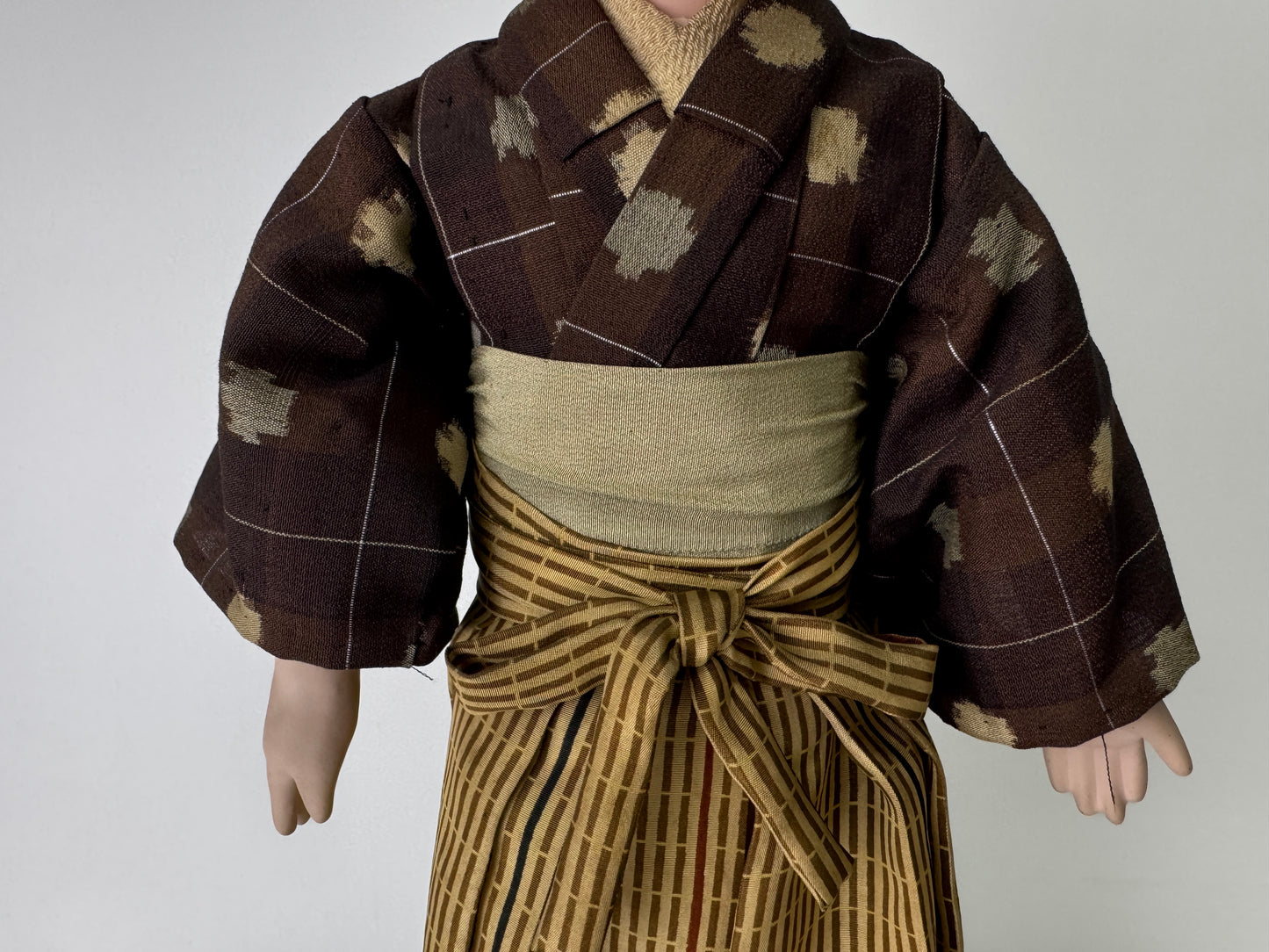 Y9352 NINGYO Japanese Ichimatsu doll boy kimono hakama Japan antique figure