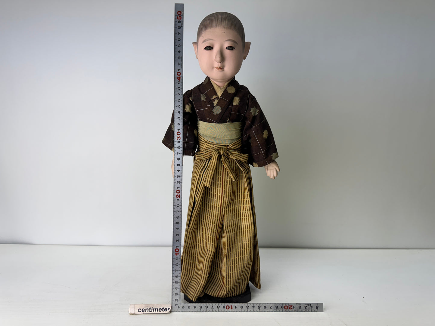 Y9352 NINGYO Japanese Ichimatsu doll boy kimono hakama Japan antique figure