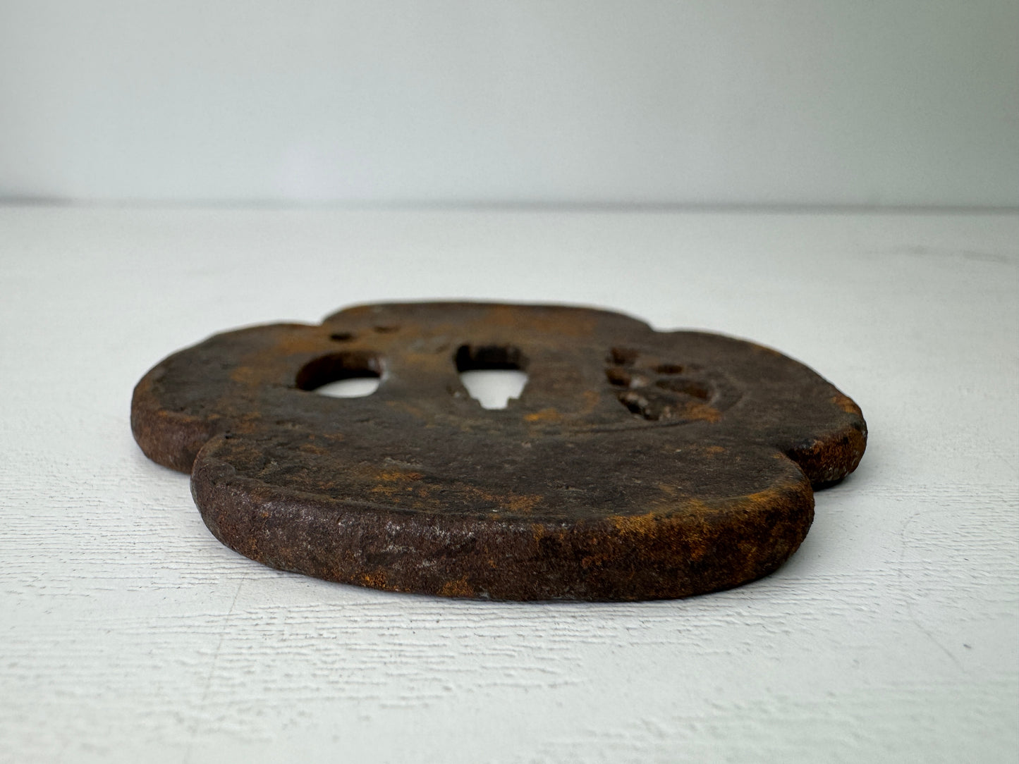 Y9357 TSUBA Iron sword guard water wheel Japan samurai katana antique koshirae