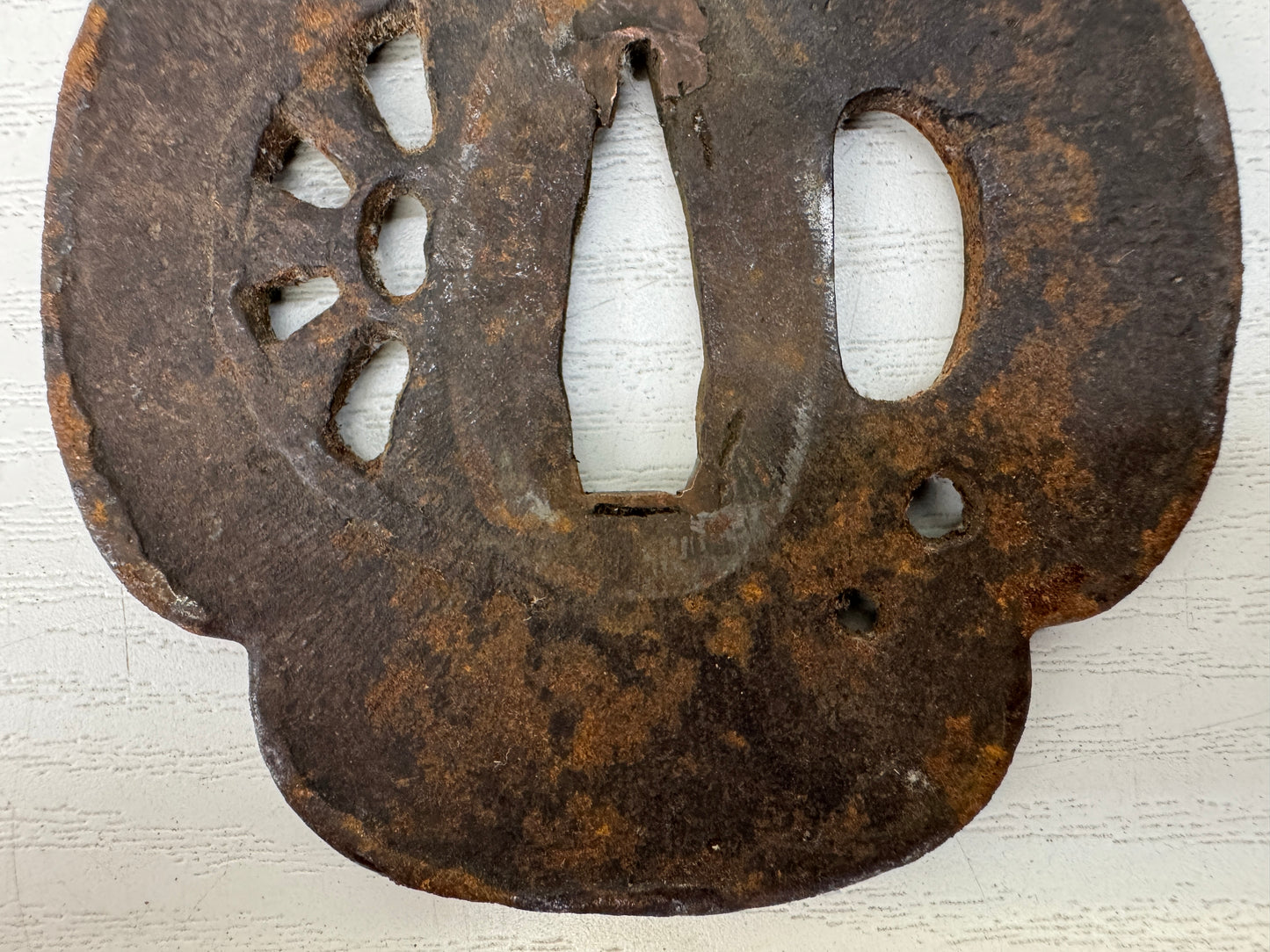 Y9357 TSUBA Iron sword guard water wheel Japan samurai katana antique koshirae
