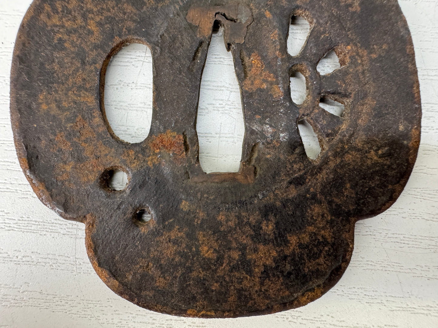 Y9357 TSUBA Iron sword guard water wheel Japan samurai katana antique koshirae