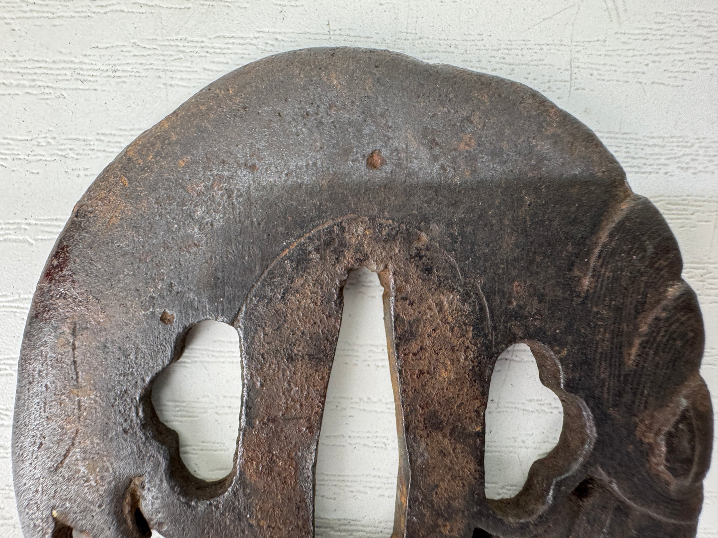 Y9359 TSUBA Iron sword guard horse Japan samurai katana antique koshirae edo