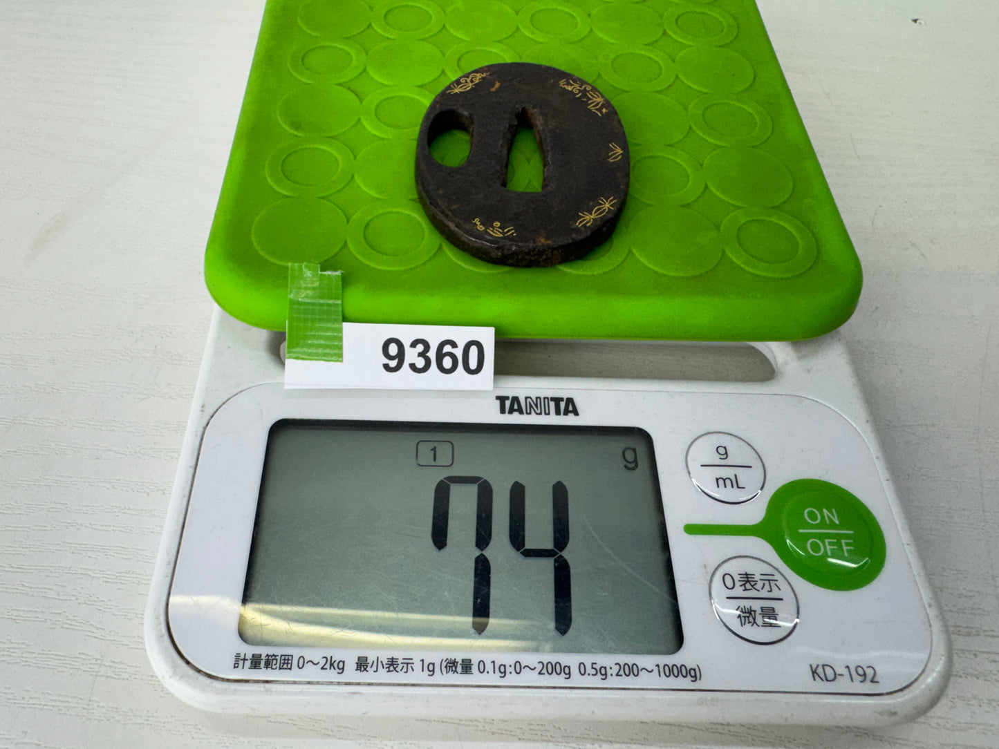 Y9360 TSUBA Iron sword guard small Inlay Japan samurai katana antique koshirae