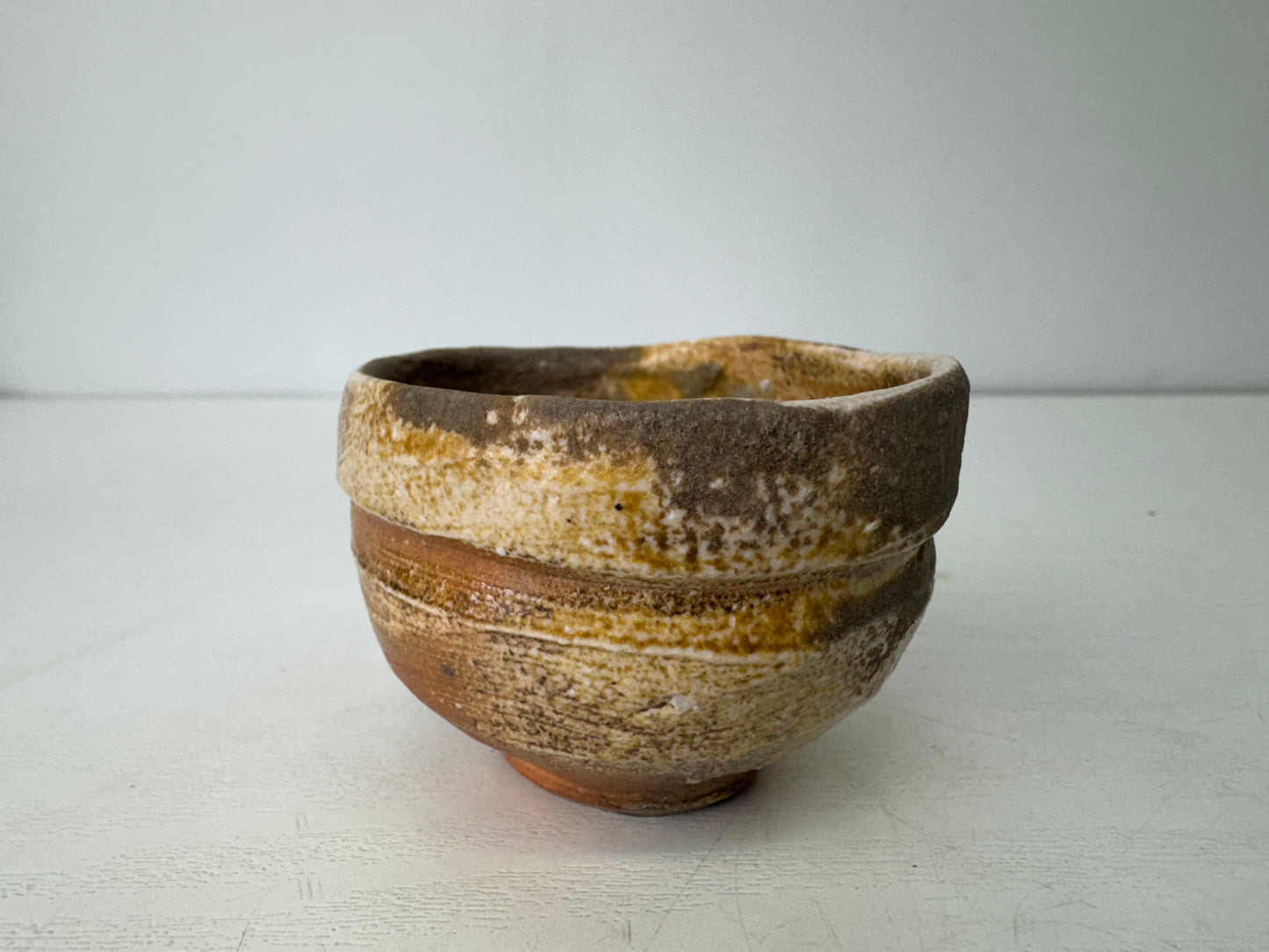 Y9365 CHAWAN Iga-ware Sake cup signed box Japan antique tableware alcohol