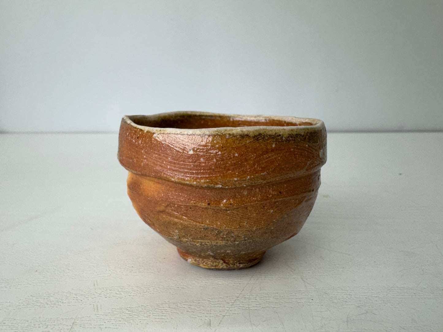 Y9365 CHAWAN Iga-ware Sake cup signed box Japan antique tableware alcohol