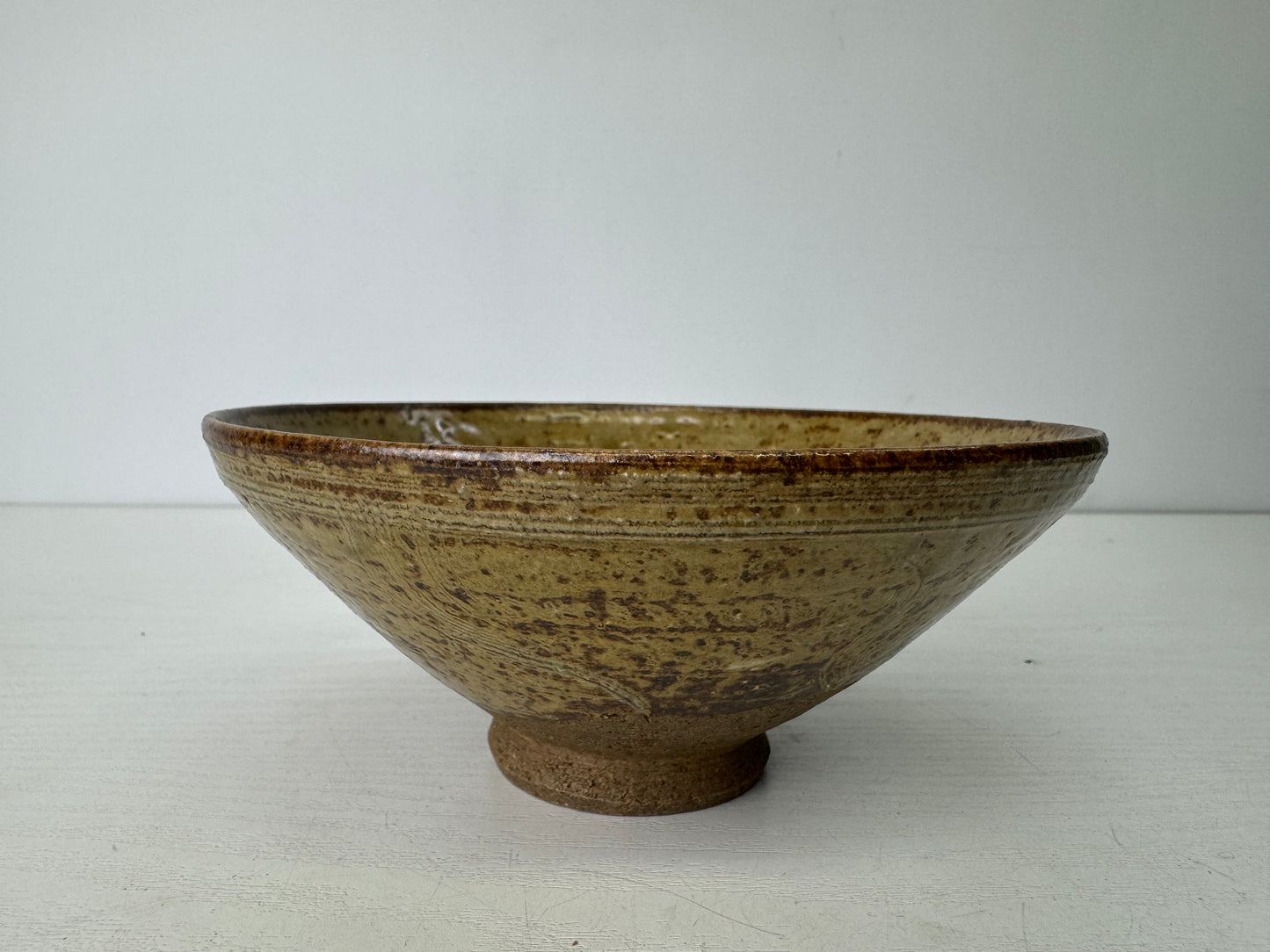 Y9370 CHAWAN Seto-ware bowl signed box Japan antique tea ceremony pottery cup