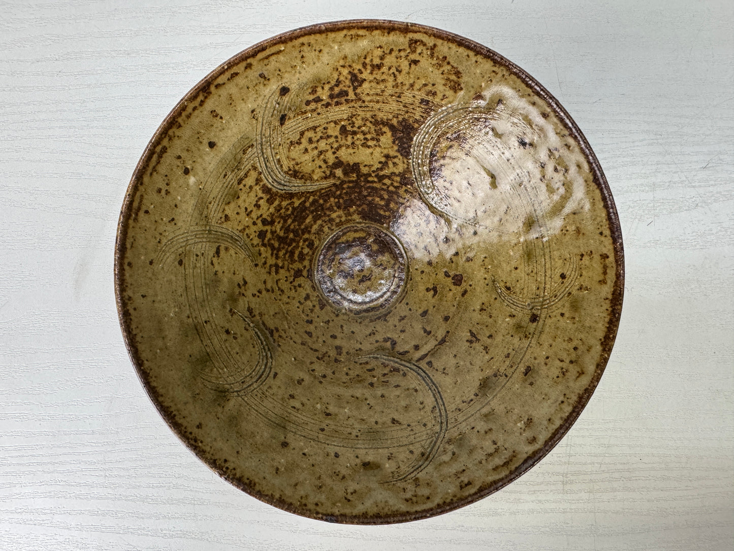 Y9370 CHAWAN Seto-ware bowl signed box Japan antique tea ceremony pottery cup