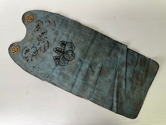 Y9378 YOROI Edo period Apron armor embroidery family crest Japan antique samurai