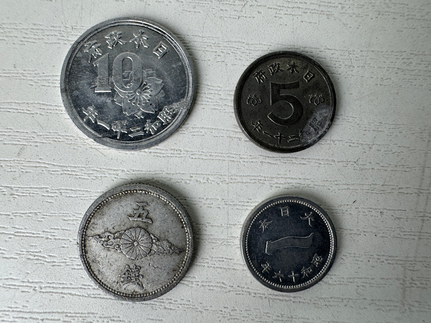 Y9386 CURRENCY Pre-war old Japanese coins set Japan antique vintage money