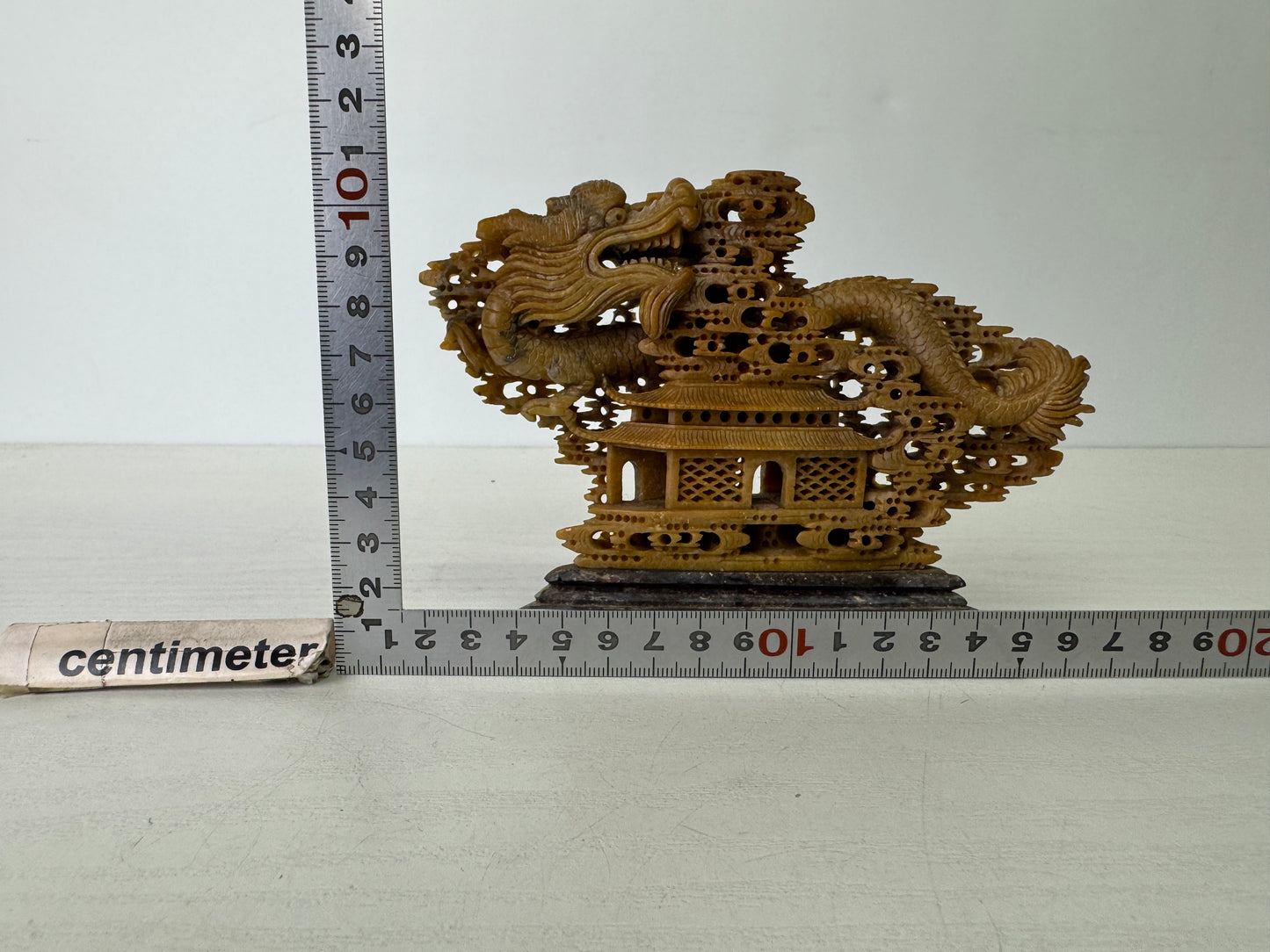 Y9389 OKIMONO Jade sculpture Dragon Tower ornament Chinese art antique interior