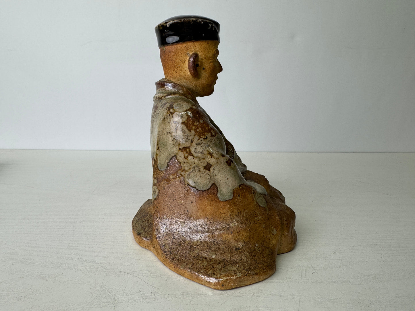 Y9392 OKIMONO Iga-ware Matsuo Basho figurine signed box Japan antique interior