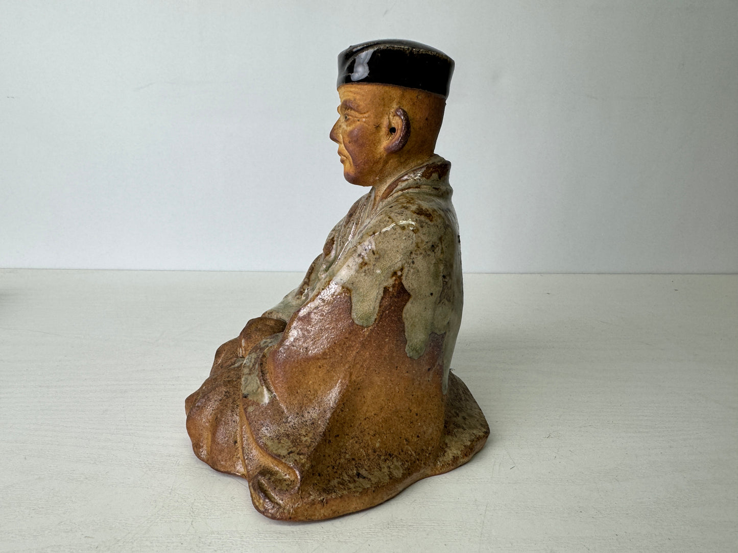 Y9392 OKIMONO Iga-ware Matsuo Basho figurine signed box Japan antique interior