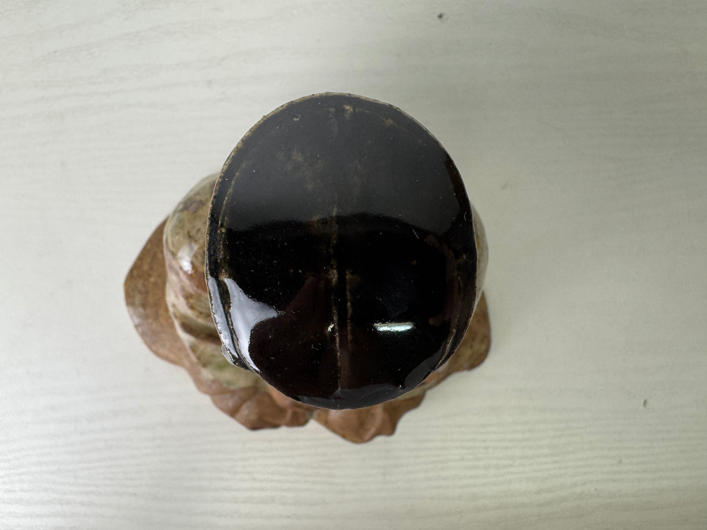 Y9392 OKIMONO Iga-ware Matsuo Basho figurine signed box Japan antique interior