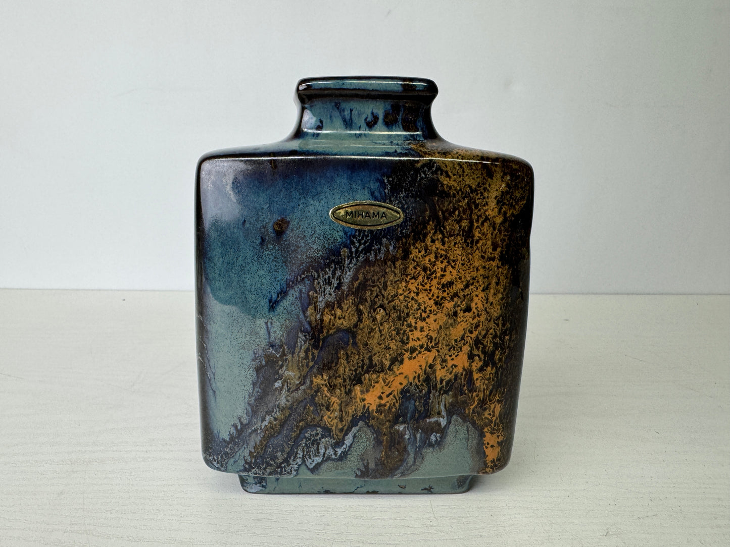Y9393 FLOWER VASE Mihaya-ware Henko signed box Japan ikebana floral arrangement