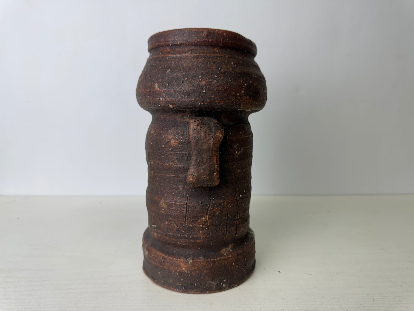 Y9394 FLOWER VASE Shigaraki-ware box Japan ikebana floral arrangement interior