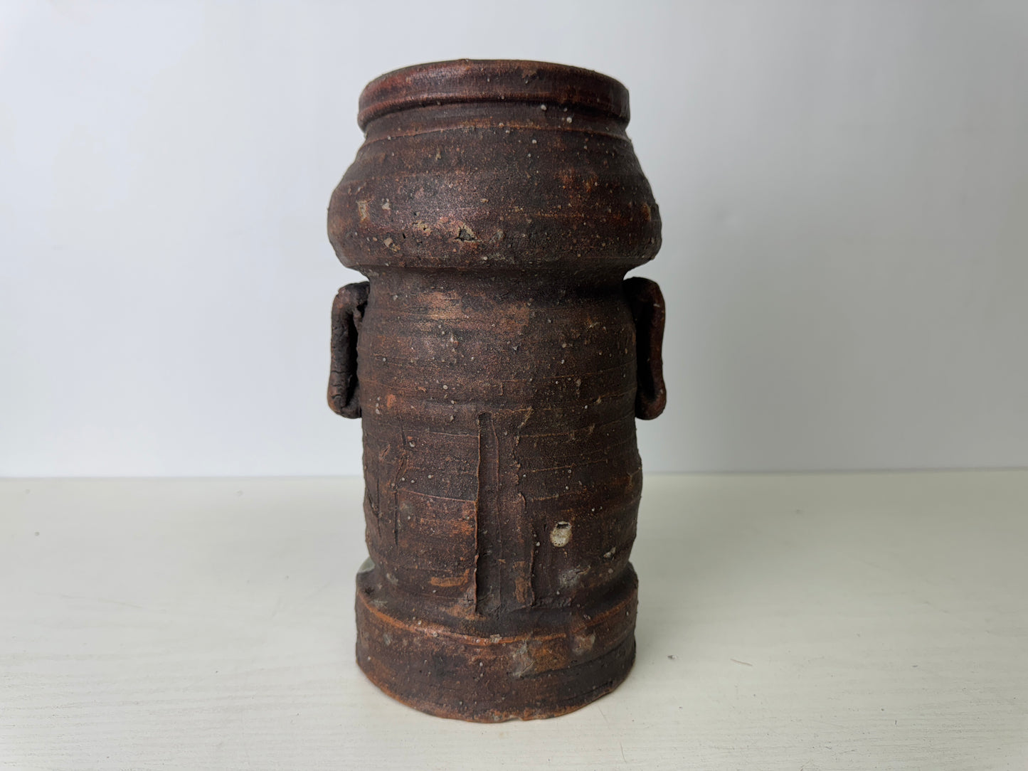 Y9394 FLOWER VASE Shigaraki-ware box Japan ikebana floral arrangement interior