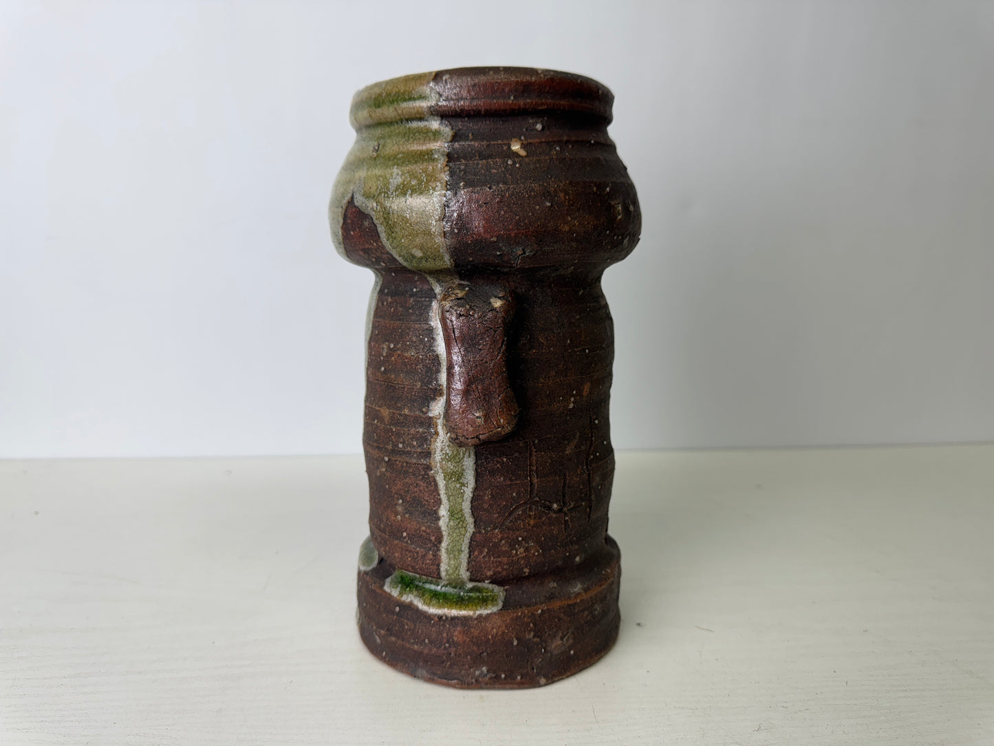 Y9394 FLOWER VASE Shigaraki-ware box Japan ikebana floral arrangement interior