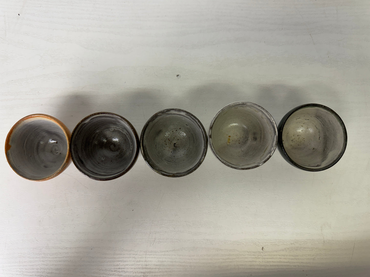 Y9395 CHAWAN Seto-ware Sake cup set of 5 sgined box Japan antique tableware