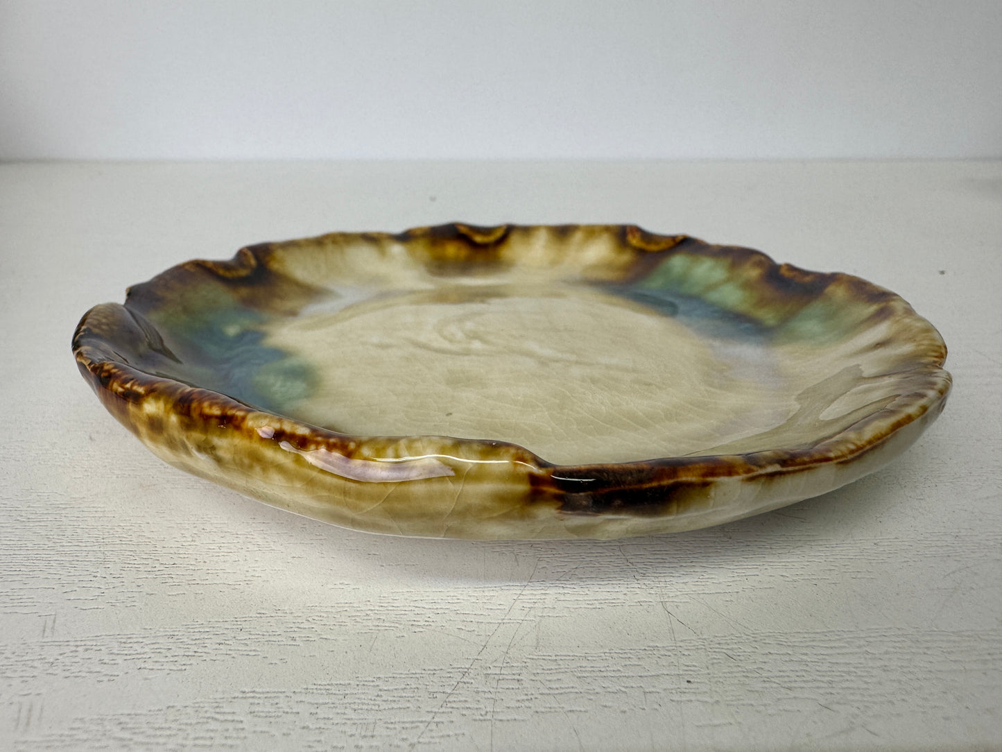 Y9396 DISH Seto-ware 5 serving plates signed box Japan antique tableware