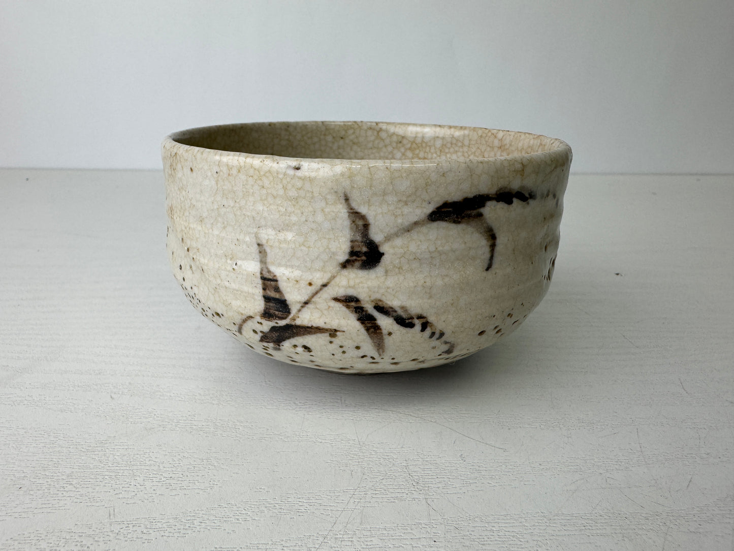 Y9401 CHAWAN Mino-ware bowl unsigned Japan antique tea ceremony pottery cup