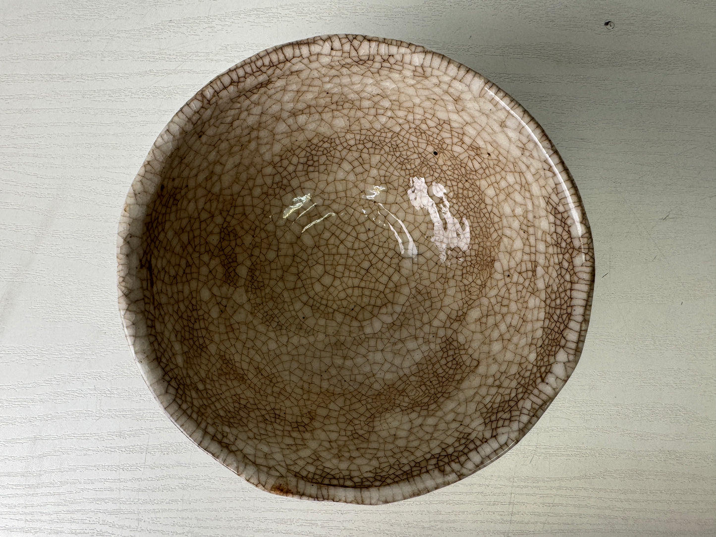 Y9404 CHAWAN Mino-ware bowl signed Japan antique tea ceremony pottery cup teacup