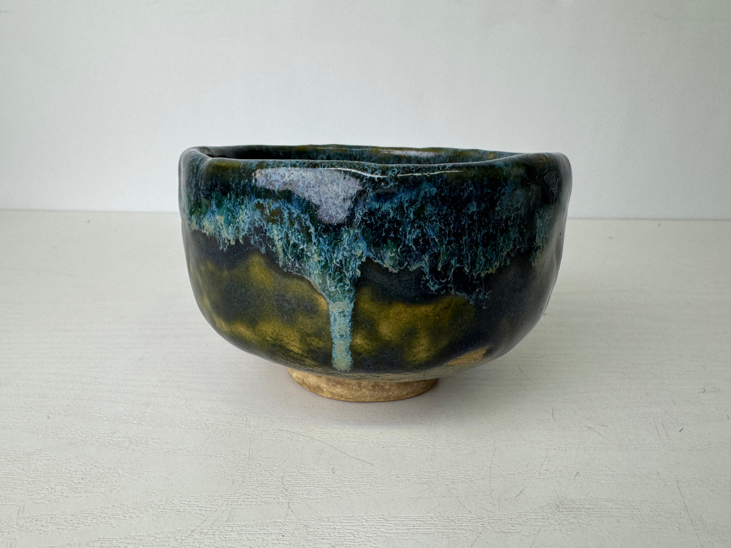 Y9405 CHAWAN Seto-ware bowl signed Japan antique tea ceremony pottery cup teacup
